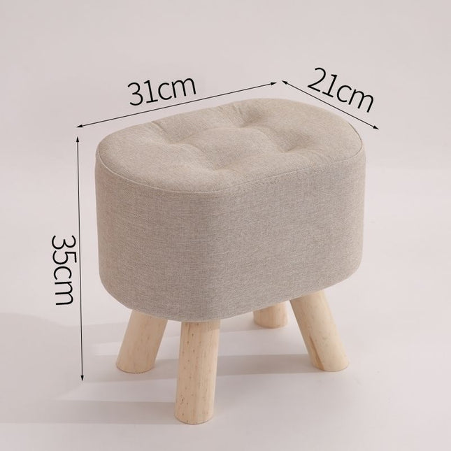 Nordic Solid Wood Household Fabric Bench And Coffee Table Stool