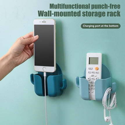 Multifunctional Wall-mounted Storage Box Mobile Phone Charging Stand Remote Control Storage Box Plug Wall-mounted Charging Stand