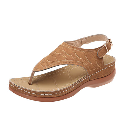 Summer Shoes Roman Retro Style Clip Toe Sandals Women Ankle Buckle Shoes