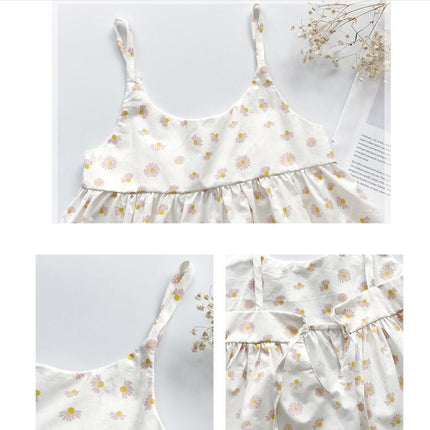 Summer Children's Wear Girls' Skirt Set Small  Sleeveless Tops Shorts