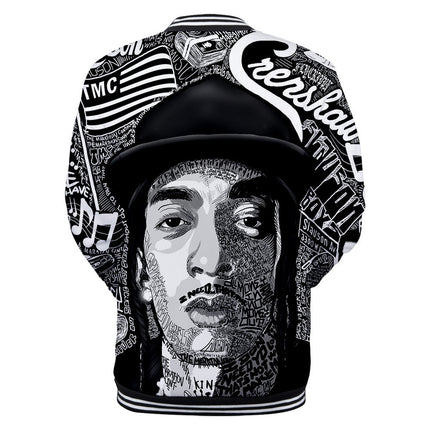 Trendy nipsey hussle casual 3D baseball uniform