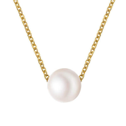 Women’s Minimalist White Pearl Beaded Necklace – Elegant Statement Chain