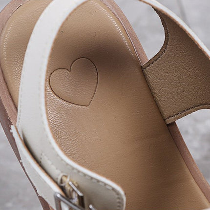 Fashion Plus Size Toe Hollow Hollow Buckle Sandals
