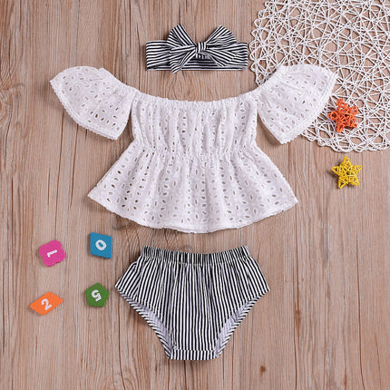 Striped triangle shorts turban