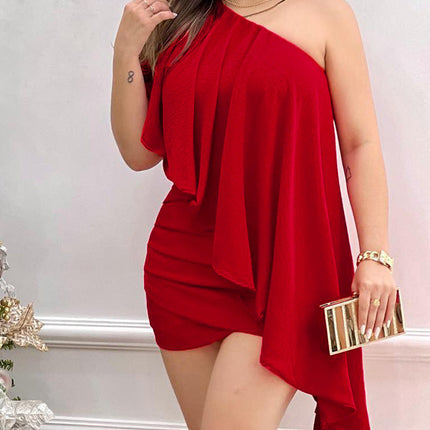 Women's Clothing One Shoulder Dress