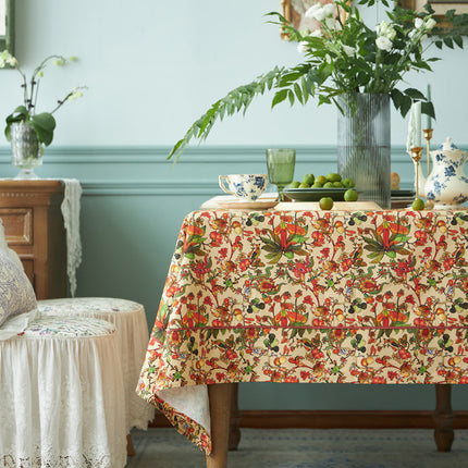 Vintage High-end Rectangular Flower Table Cloth