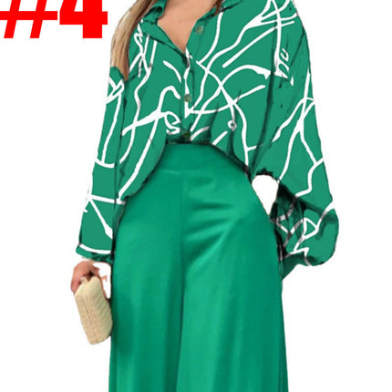 Women's Printed Casual Suit Loose Plus Size