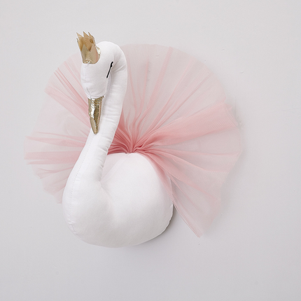 Crown swan animal head wall hanging