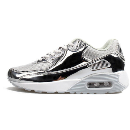 Mesh breathable running shoes, bright lacquer leather, Yuansu running shoes, sneakers