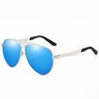 Silver frame blue lens