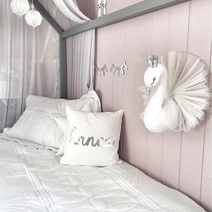 Crown swan animal head wall hanging