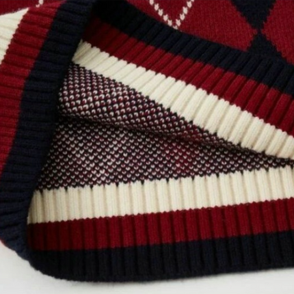 New Product Wholesale Diamond Sweater Women's V-neck Pullover
