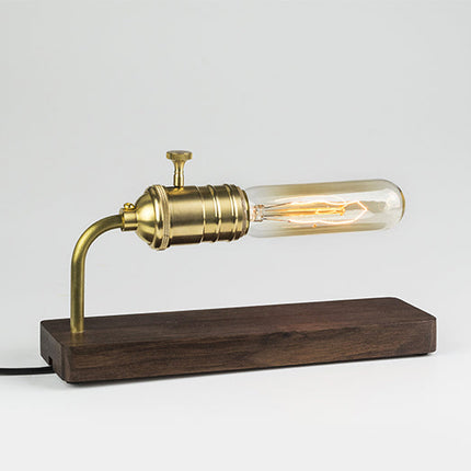 Solid Wood Brass Vintage Bedside Table Lamp