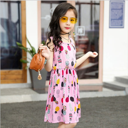 New tie dye layered cute Summer cotton silk dress floral dress for girls