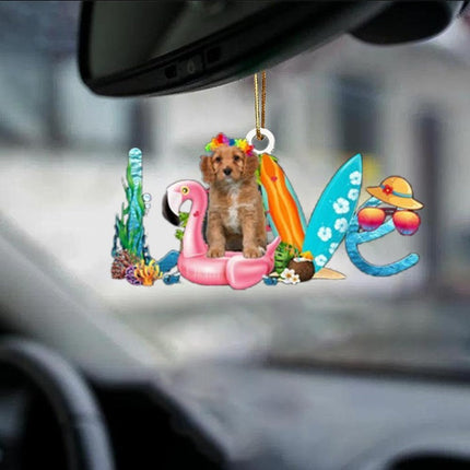 Car Pendant Sleeping Dog Angel Home Decor Acrylic Showcase Hanging Ornaments For Doors
