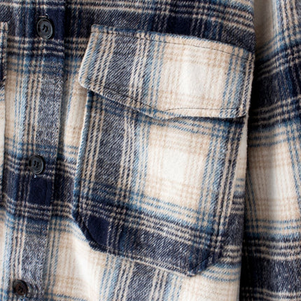Brushed plaid coat women's clothing