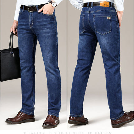 Men'S Straight Loose Elastic Slim Fit Business Casual Korean Style Trendy Plus Size Pants Men