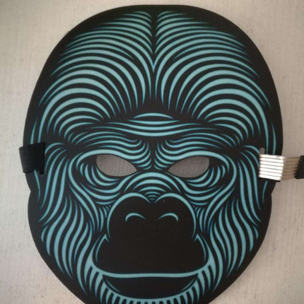 Halloween Glowing Face Cover Led Light Dance For Halloween Festival Party Headwear Music Head Props Bar Face Accessories