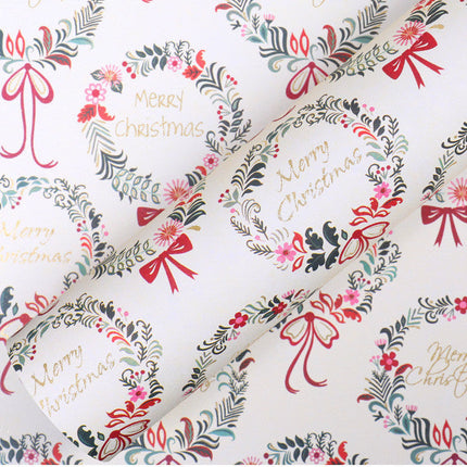 Golden powder cartoon Christmas wrapping paper gift box