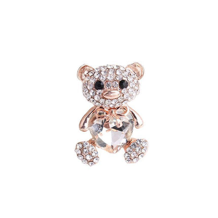 Little bear love crystal brooch female