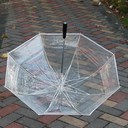 Led Light POE Transparent Colorful Luminous Umbrella Flashlight Straight Pole