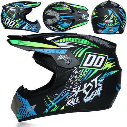 Youth Off-Road Motorcycle Helmet - [green] | Lightweight Motocross Full Face Shield for Dirt Bike & ATV