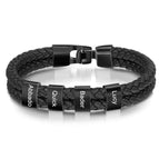 Four beads bracelet black / 21.5cm