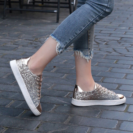 Color sequin street low shoes