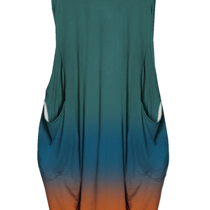 Mid-length Plus Size Printed Sleeveless Dress
