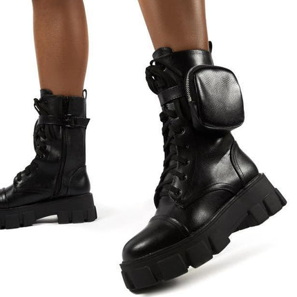 Round head female motorcycle riding boots