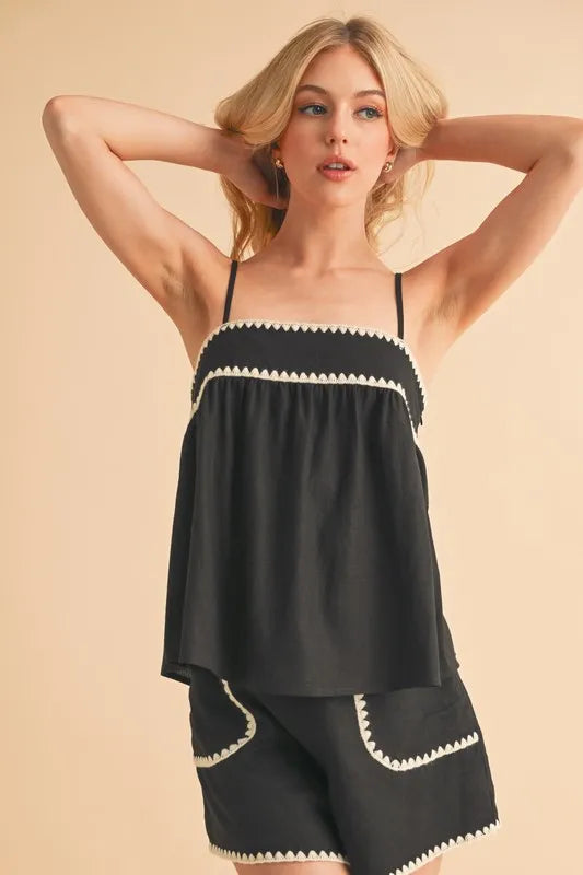 Aemi Co Bali Rickrack Trim Cami