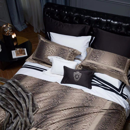 Town Style High-end Affordable Luxury Style Cotton Four-piece Bedding Set