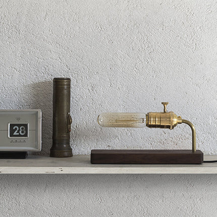 Solid Wood Brass Vintage Bedside Table Lamp