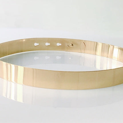 Fashion Mirror Belt With Built-in Buckle Decoration