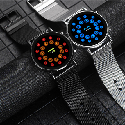 Fashionable Lightweight Mesh Belt LED Ball Watch