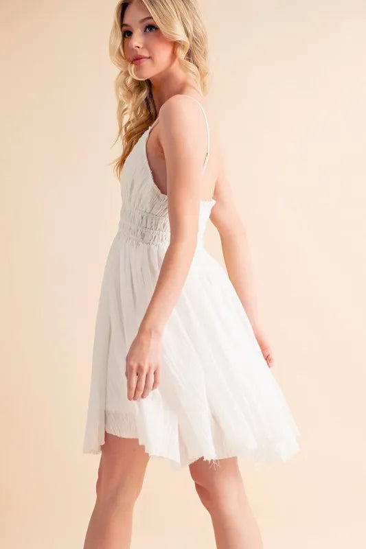 Aemi+Co Lace Detail Mini Cami Dress