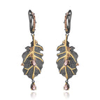 Tea colored crystal earrings