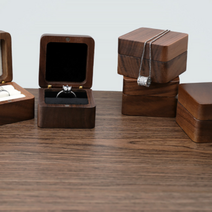 Portable Travel Ring Wooden Storage Box