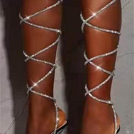 Plus Size Women's Shoes With Roman Rhinestone Straps