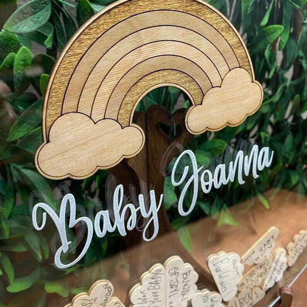 Wedding Birthday Party Signature Frame Wood Chip Signature Book Creative Decoration