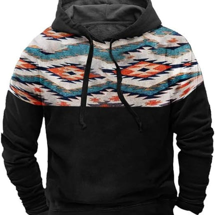 Native buffalo Printed winter Hoodie Men's fashion