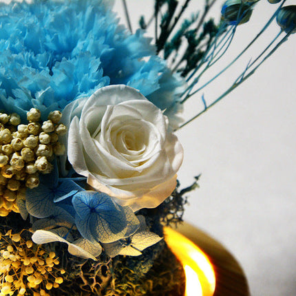 Carnation Eternal Flower Glass Cover Finished Gift Box