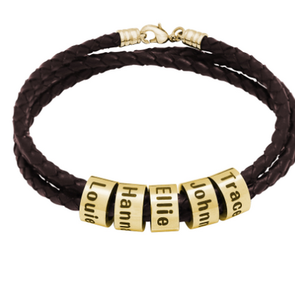 European And American Braided Beaded Bracelet Men's DIY Custom Letters