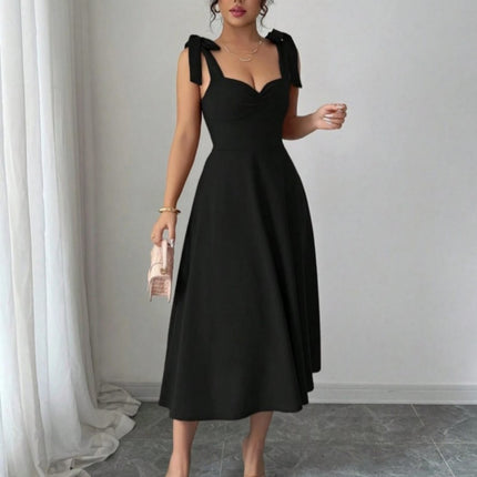 Lace-Up Waist-Cinching Maxi Dress – Sleeveless Flowy Style
