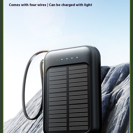 Solar Charging Unit With Cable Camping Portable Large Capacity Mobile Power Supply
