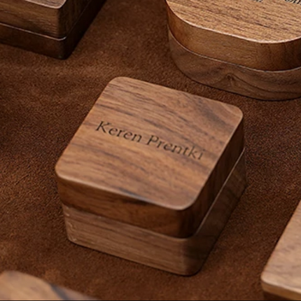 Portable Travel Ring Wooden Storage Box