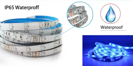 RGB LED Strip Light 5050 - 5M Waterproof IP65 | 12V DC | 110V Plug