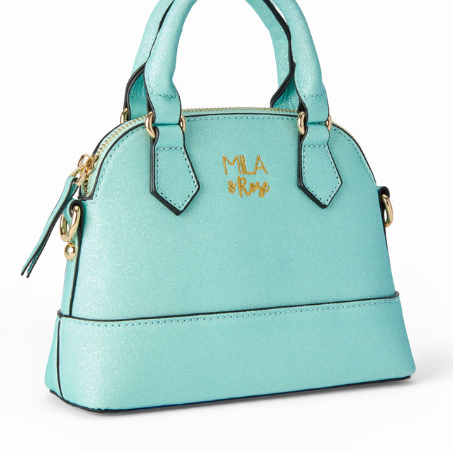 Aqua Glitter Girl's Crossbody Purse
