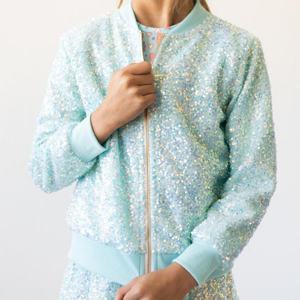 Aqua Sequin Jacket