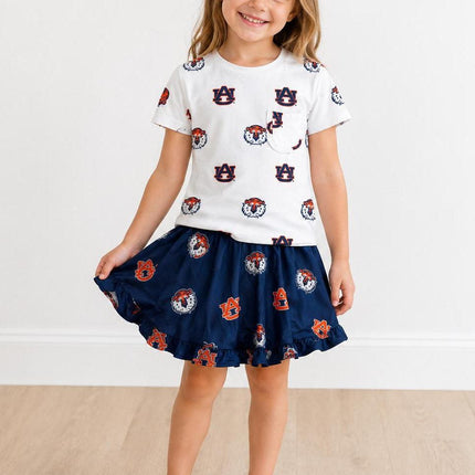 Auburn Blue Aubie Ruffle Twirl Skort